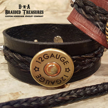 Load image into Gallery viewer, Leather Cuff Horsehair Bracelet