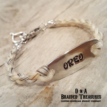 Load image into Gallery viewer, Pewter ID Horsehair Bracelet