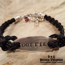 Load image into Gallery viewer, Pewter ID Horsehair Bracelet