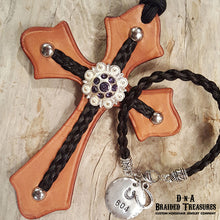 Load image into Gallery viewer, Bling Horsehair Saddle Cross
