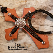 Load image into Gallery viewer, Leather Horsehair Saddle Cross
