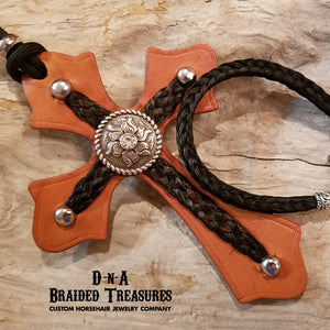 Leather Horsehair Saddle Cross