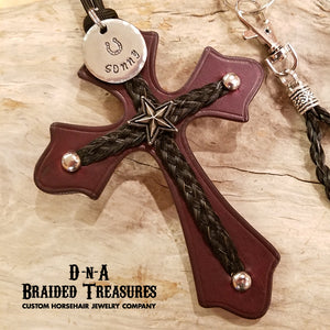 Leather Horsehair Saddle Cross