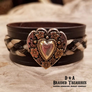 Leather Cuff Horsehair Bracelet