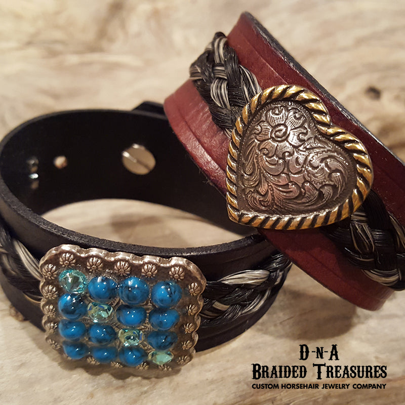 Leather Cuff Horsehair Bracelet