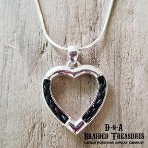 Sterling Silver Heart Inlay Horsehair Necklace