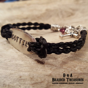 Pewter ID Horsehair Bracelet