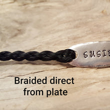 Load image into Gallery viewer, Pewter ID Horsehair Bracelet
