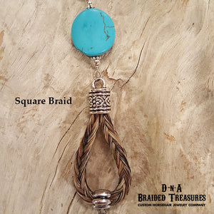 Beaded Teardrop Horsehair Keychain