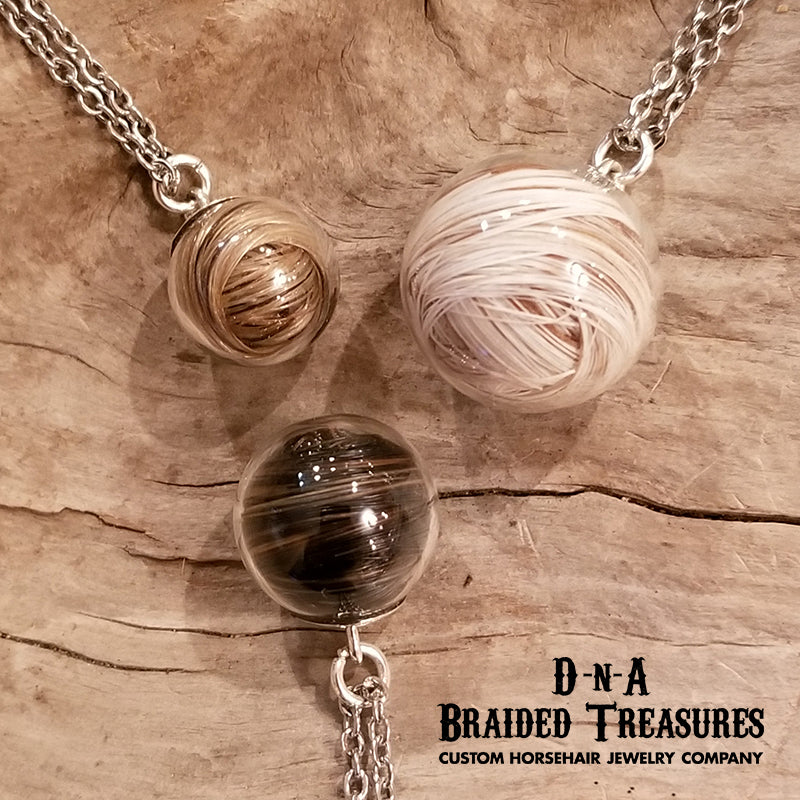 Memorial Globe Horsehair Necklace