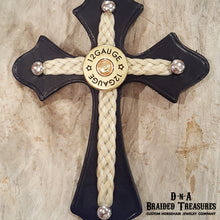 Load image into Gallery viewer, Leather Horsehair Saddle Cross
