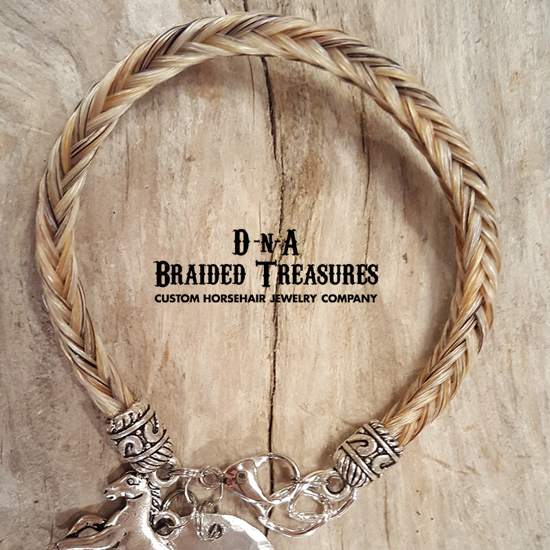 Pewter ID Horsehair Bracelet – DnA Braided Treasures